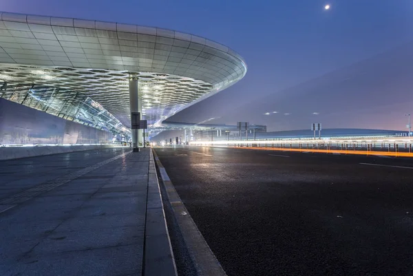 Movimento Tráfego Aeroporto Noite China — Fotografia de Stock