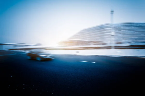 Tráfego Movimento Aeroporto Shenzhen China Azul Tonificado — Fotografia de Stock