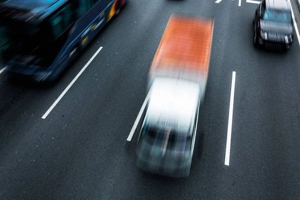 트래픽 구름다리 한자도로에 트래픽 Roadmarking — 스톡 사진