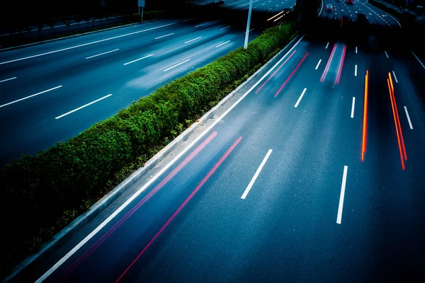 Hoge Hoekmening Van Stad Fly Verkeer Chongqing China Chinese Karakters — Stockfoto