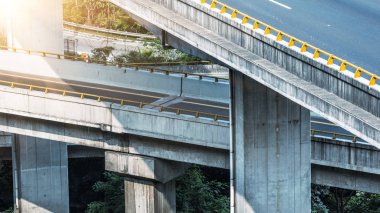 Havadan görünümü Üstgeçit gece, shanghai Çin.