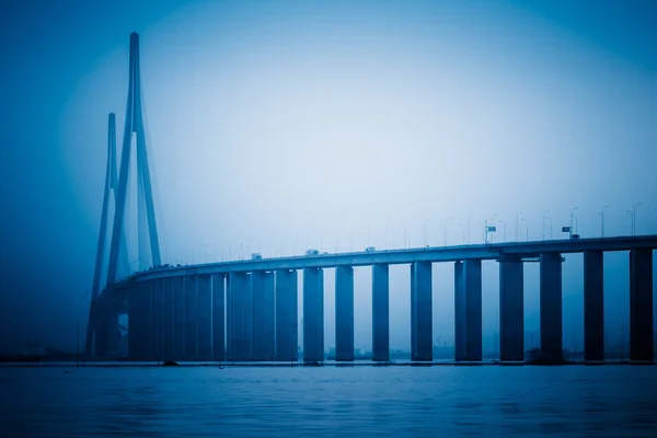 Krásný Soumrak Scéna Sutong Bridge Pozadí Čína — Stock fotografie