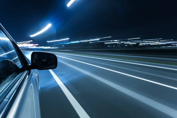 View Side High Speed Car Night Motion Blur China — Stock Photo, Image