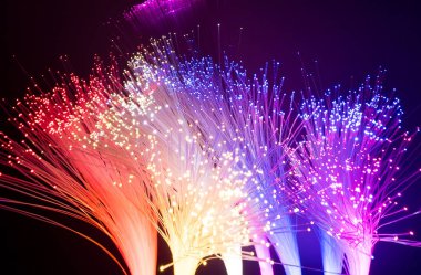 Fiber optik arka plan ile lots-in ışık lekeleri