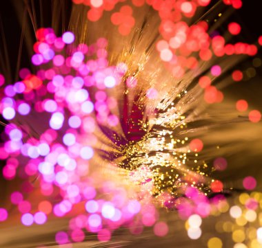 Fiber optik arka plan ile lots-in ışık lekeleri