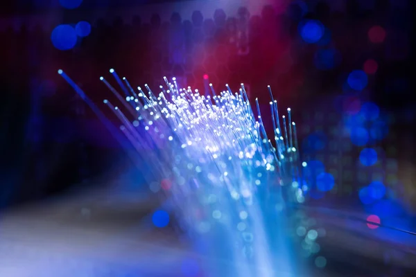 Fibra Ottica Sfondo Con Sacco Punti Luce — Foto Stock