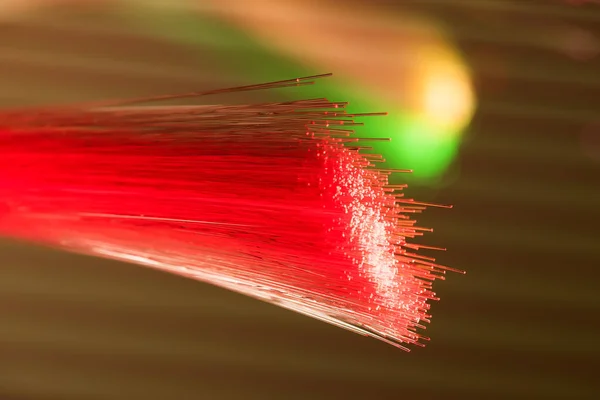 Fiber Optics Achtergrond Met Veel Licht Vlekken — Stockfoto