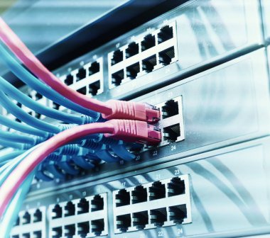 ethernet cable on network switches background clipart