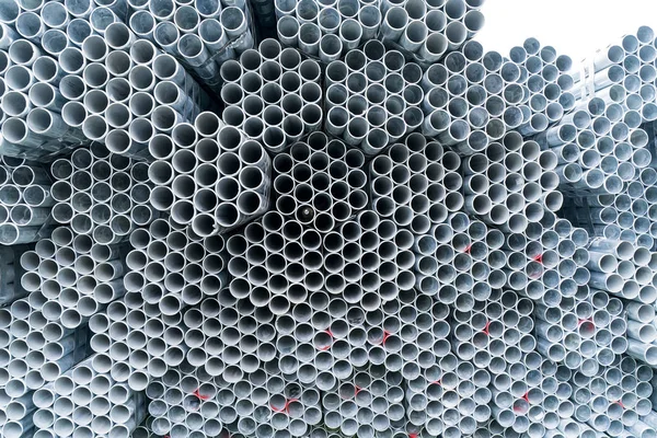 Steel Pipes Industry Construction Stacked Factory Warehouse — Stock Photo, Image