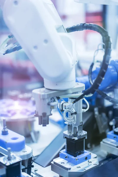Obrabiarka Ręczna Robotyczna Fabryce Przemysłowej Koncepcja Inteligentnej Fabryki — Zdjęcie stockowe