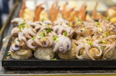 ızgarada ahtapot. Fast food