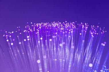 Optik fiber dinamik teknoloji arka planının derinliklerinden uçuyor.