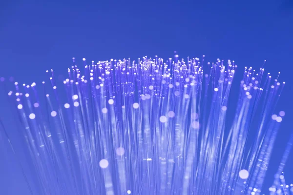 Optical Fibres Dinamic Flying Deep Technology Background — Stock Photo, Image