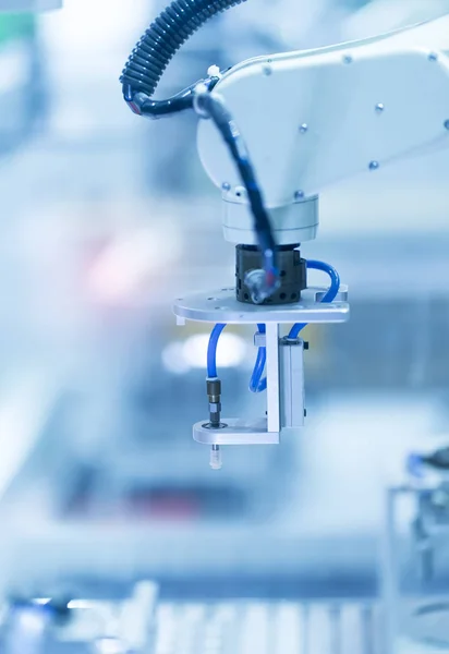 Endüstriyel Makinede Robotik Pnömatik Piston Emici Ünitesi Otomasyon Sıkıştırılmış Hava — Stok fotoğraf