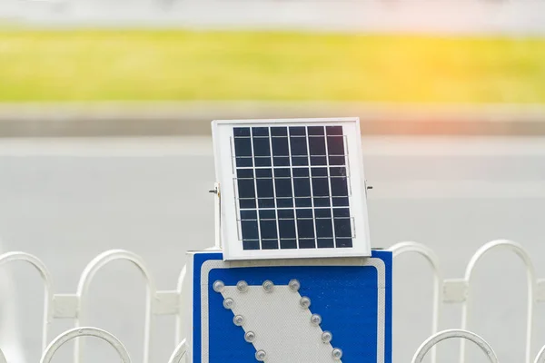 Street Sign Solar Panel Lighting — Stock Photo, Image