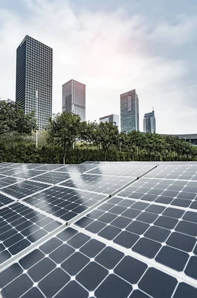 Solar Panels Park Modern City — Stock Photo, Image