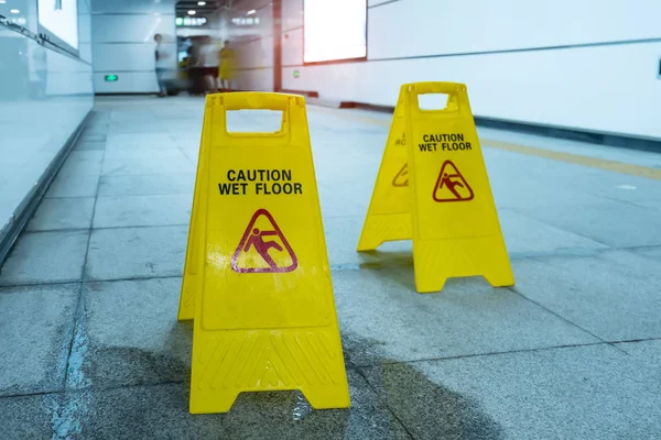 Caution Wet Floor Sign — стоковое фото