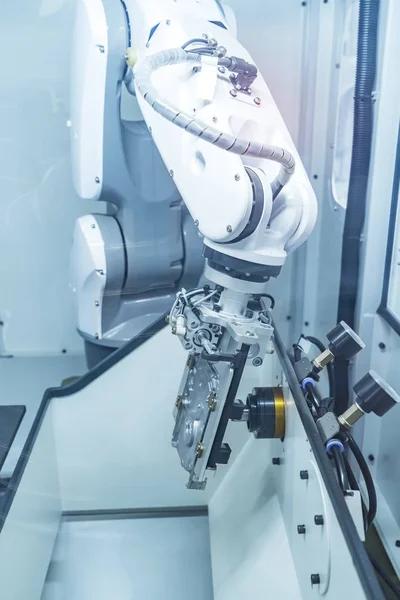 Aplicación Control Sistema Robótico Automatización Brazo Robot Automatizado Fondo Fabricación — Foto de Stock