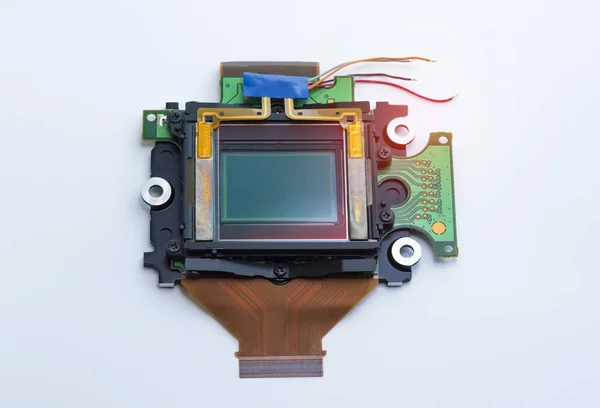 Ccd Sensoren Aus Der Modernen Massenkompaktkamera Isoliert — Stockfoto