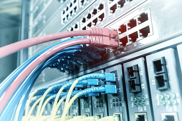 ethernet cable on network switches background