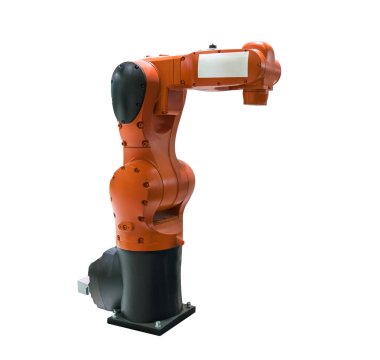 Sanayi için robotik kol beyazda izole