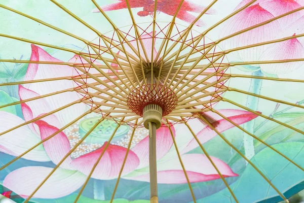 Asiatisk Paraply Detalje Håndlavet Dekoreret Nærbillede - Stock-foto