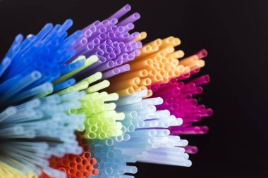 Renkli plastik içme payet, arka plan olarak kapat