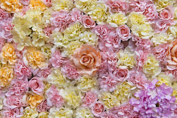 Красивий Різнокольоровий Штучний Фон Квітами Декор Квітів — стокове фото