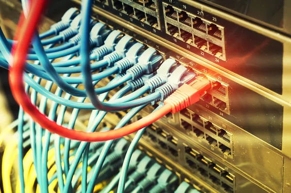 Ethernet Kablosu Üzerinde Arka Plan Geçer — Stok fotoğraf