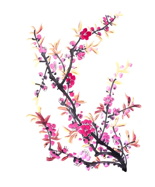 梅の花の花の中国絵画 — ストック写真