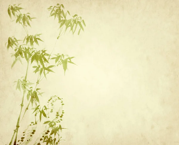 Bambu Traditionell Kinesisk Målning Gammalt Papper Bakgrund — Stockfoto