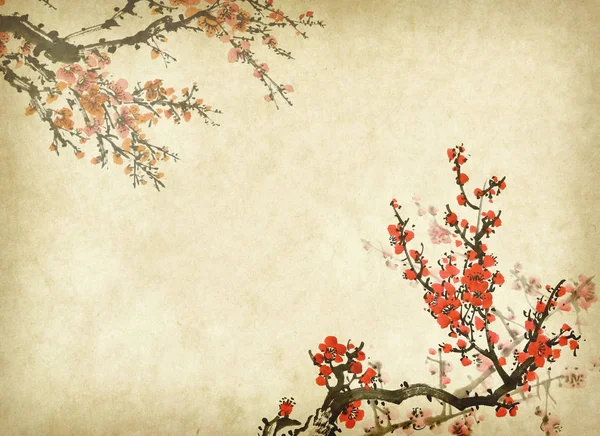 Chinese Painting Flowers Plum Blossom — Stock Photo, Image