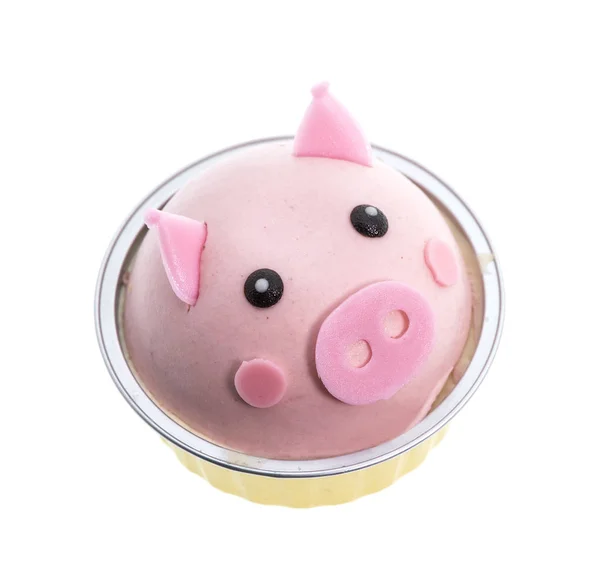 Funny Cute Cake Pink Color Piggy — Stock Photo, Image