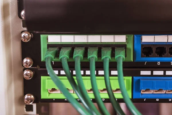 ethernet cable on network switches background