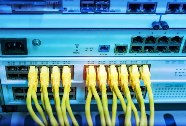 Kabel Ethernet Sieci Przełącza Tło — Zdjęcie stockowe