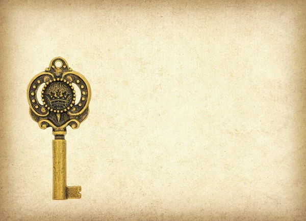 Old Key Old Textured Paper — Stock Photo, Image