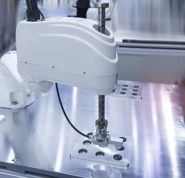 Pneumatische Kolbensauganlage Auf Industriemaschine Automatisierung Druckluftfabrikproduktion — Stockfoto