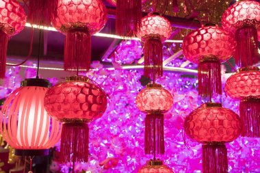 Çin Gelenek dekorasyon fenerler, önümüzdeki Çin yeni yıl için en iyi dilek ve iyi şanslar demek