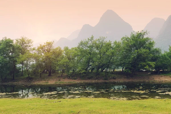 Landskap Yangshuo Guilin Kina — Stockfoto