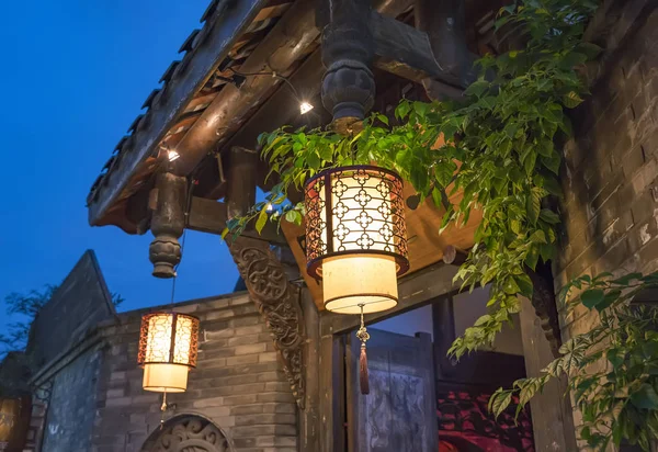 Chinese lanterns of Jinli Pedestrian Street in Chengdu Sichuan China