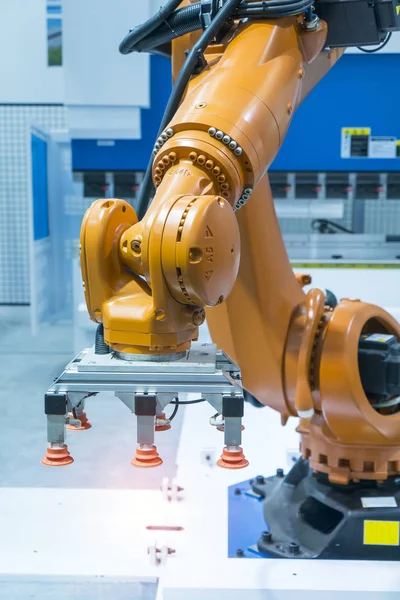 Ρομποτική Και Εφαρμογή Ελέγχου Συστήματος Αυτοματισμού Για Αυτοματοποιήσετε Βραχίονα Ρομπότ — Φωτογραφία Αρχείου