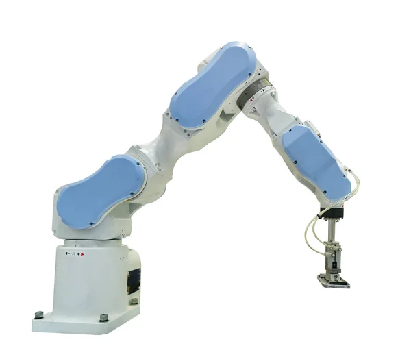 Ramię Robota Dla Przemysłu Izolowane Biało — Zdjęcie stockowe