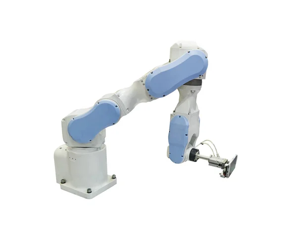 Ρομποτικός Βραχίονας Για Βιομηχανία Απομονωμένος Λευκό — Φωτογραφία Αρχείου