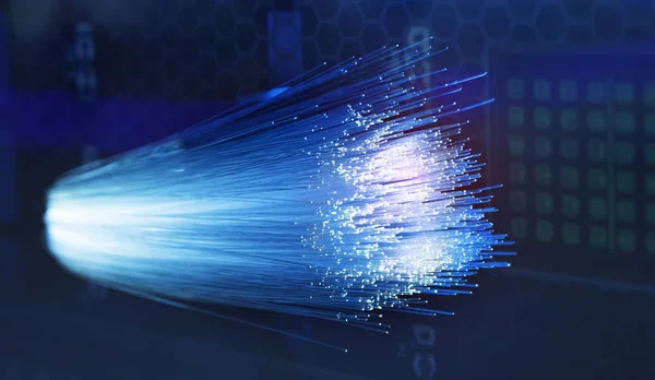 Fiber optic showing data or internet communication concept — Stock Photo, Image