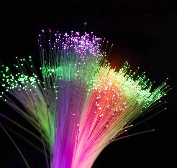 Fibre optique montrant des données ou un concept de communication Internet — Photo