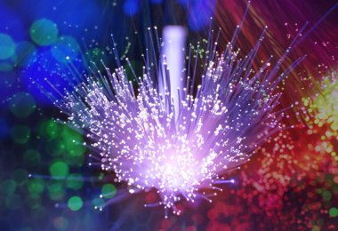 Fiber optik ağ kablo ışıkları soyut arka plan