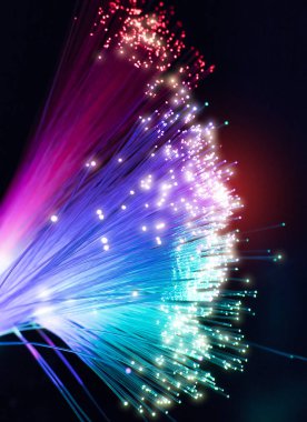 Fiber optik ağ kablo ışıkları soyut arka plan
