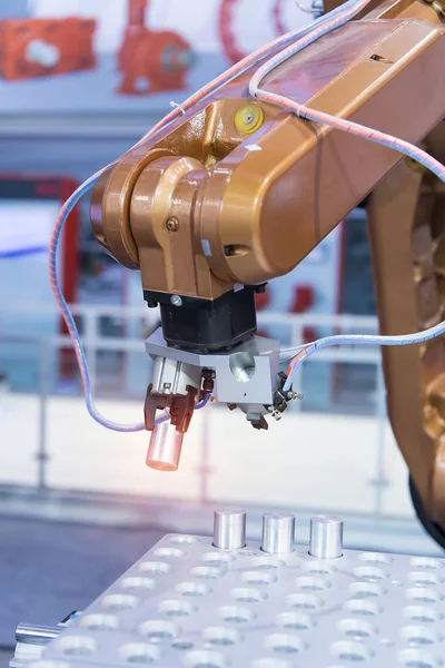 Ρομποτική και εφαρμογή ελέγχου συστήματος αυτοματισμού για να αυτοματοποιήσετε ro — Φωτογραφία Αρχείου