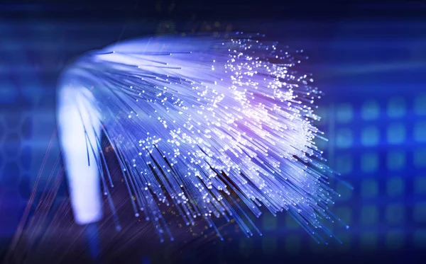 Száloptika hálózati kábel fények absztrakt háttér — Stock Fotó