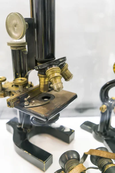 old microscope lenses or vintage scientific equipment